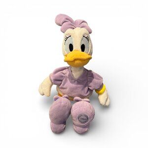 DISNEY STORE Plush Daisy Duck 18" Embroidered Face Purple Bow Shoes Top